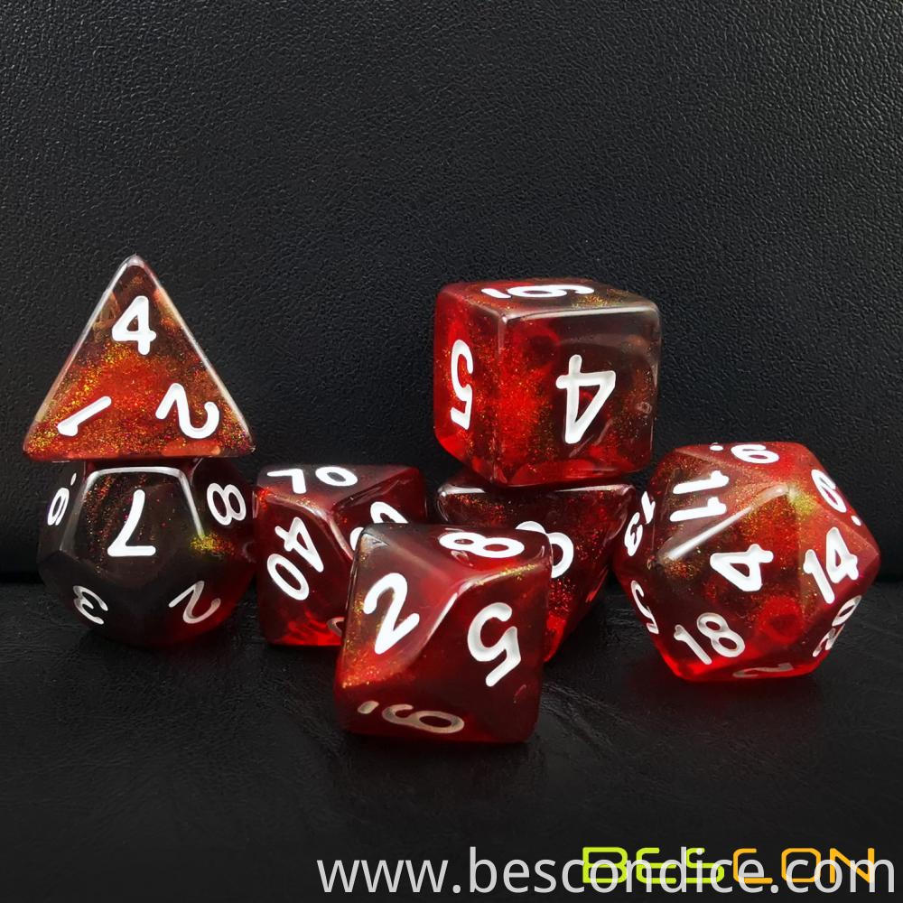 Maroon Stone Poly Dnd Dice Set 1